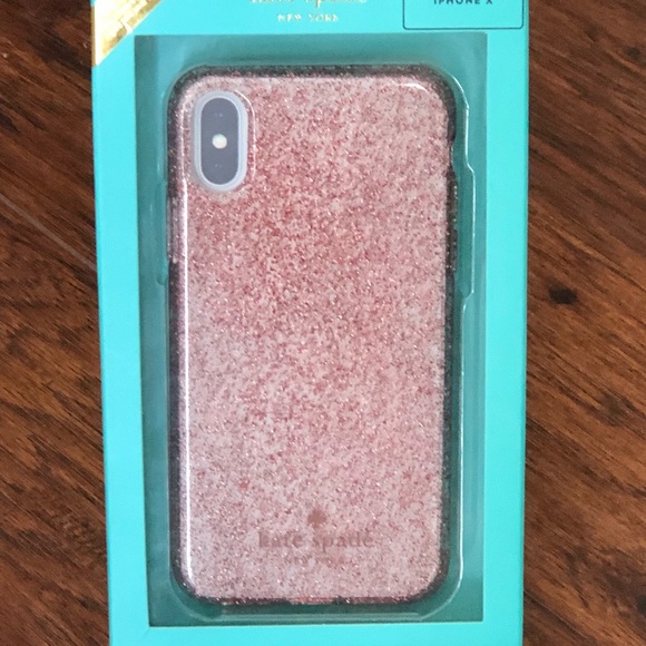 Kate Spade IPhone X phone case, glitter rose gold! - Picture 2 of 7